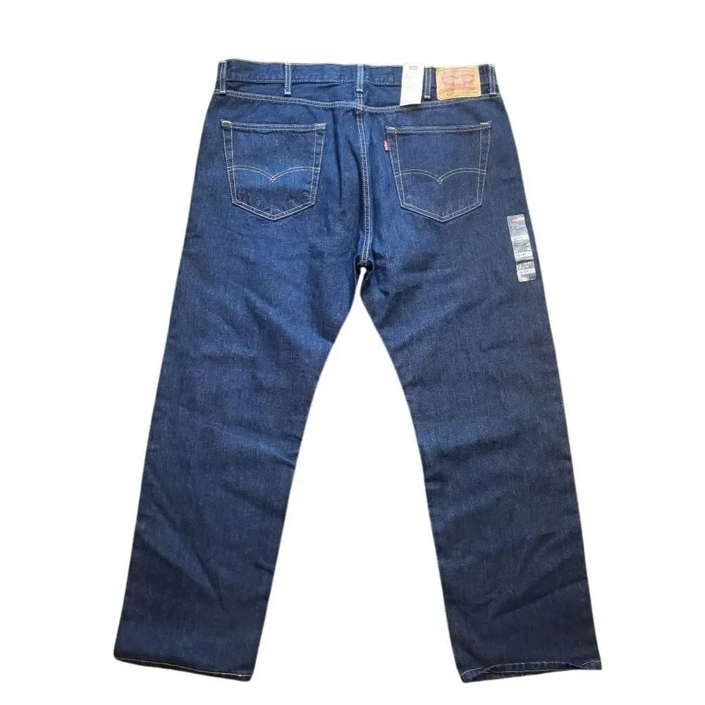 NWT Levi's Jeans Men's 42 x 30 Dark Rinse 505 Regular Fit Cotton No Stretch